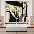 thumbnail image 2 of Ambesonne Paris Kitchen Curtains, European Woman Montmartre, 55"x39", Black Beige and Red, 2 of 3