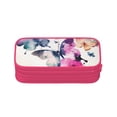 thumbnail image 2 of TEQUAN Large Capacity Pencil Case, Pink Watercolor Butterfly Pattern Pencil Pouch 2 Compartments Pencil Bag (Pink), 2 of 7