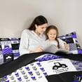 thumbnail image 5 of Manfei Construction Tractor Full Size Comforter Sets,Equipment Trucks Bedding Comforter Set,Purple White Gray Black Bedding Sets For Boys Kids,Breathable Home Decor Reversible,3-Piece, 5 of 8