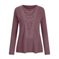 thumbnail image 5 of CAIXIA Long Sleeve Shirts for Women Boho Tops Trendy Blouses Dressy Casual Lace Tops Fall Outfits Fashion Winter Clothing Tunic Tops Loose Fit Business Casual Outfits, 5 of 6