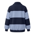 thumbnail image 6 of Womens Oversized Sweatshirt Striped Polos Shirt Long Sleeve Rugby Lapel Collared Button Down Color Block Y2K Pullover T Shirt, Casual Loose Streetwear Blouses, 6 of 8