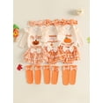thumbnail image 3 of Loicainy Infant Baby Girl Halloween Outfit 3 6 9 12 18 Months Long Sleeve Romper Skort Headband Stockings Clothes Set, 3 of 9