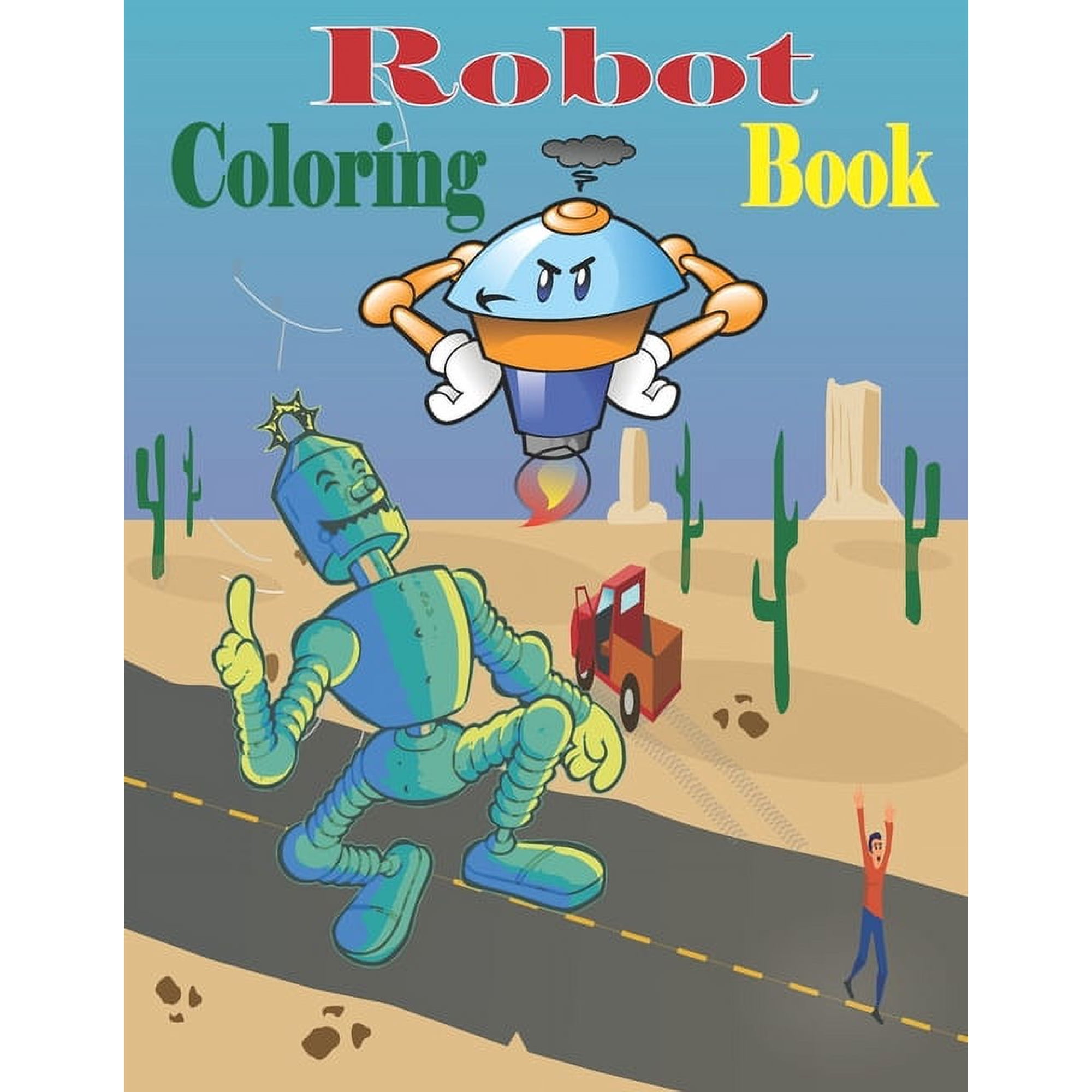 Robot Coloring Book: Awesome Robot Coloring Pages for Kids, (Paperback)