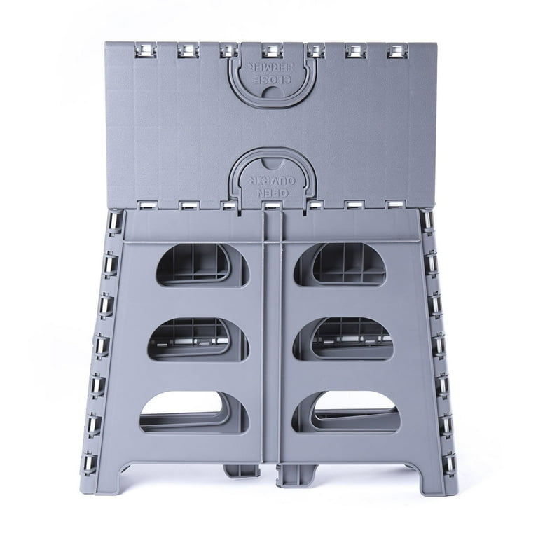 Range Kleen 2 Step Folding Plastic Stepping Stool for Indoor Home Use Gray