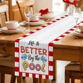 thumbnail image 5 of Colorful Letters Table Runner 90 Inches Long Farmhouse Dress Scarves, Boho Summer Swimming Circles Red Plaid Dining Tablerunner for Coffee Table/Kitchen Island/Party Décor, 13" x 90", 5 of 8