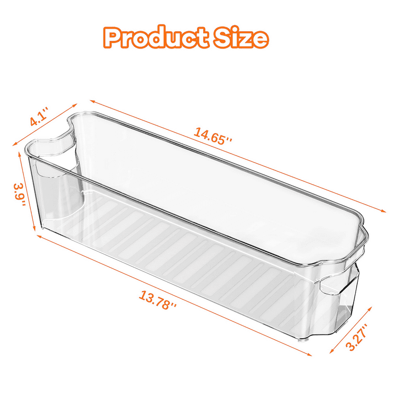 Lachesis Stackable Refrigerator Organizer Bins, Fridge Clear Bins with Handles Kitchen Organizer Fruit Container for Freezer, Pantry, Cabinets, Drawer