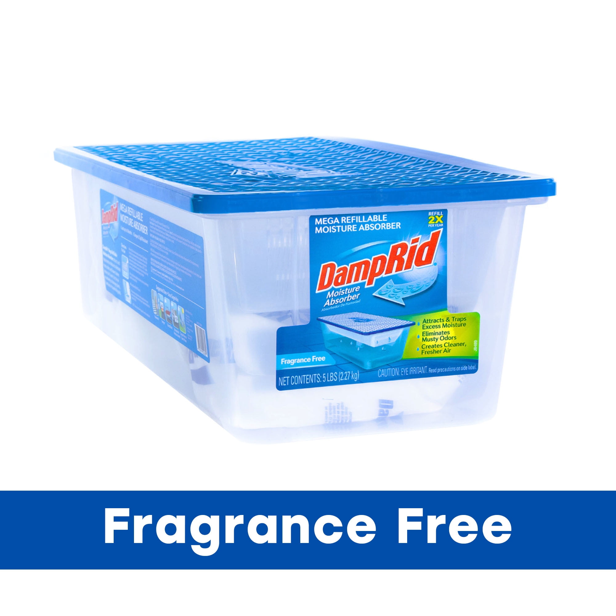 DampRid Mega Refillable Moisture Absorber, 5 Lb., Fragrance Free