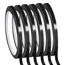 Whiteboard Pinstripe Tape 6 Rolls 1/8Inch Thin White Board Dry Erase Line Gridding Tape (Black)