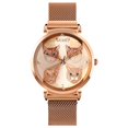 thumbnail image 1 of Creative Meow Cartoon Casual Quartet WatchRose Golden Noodle, 1 of 5