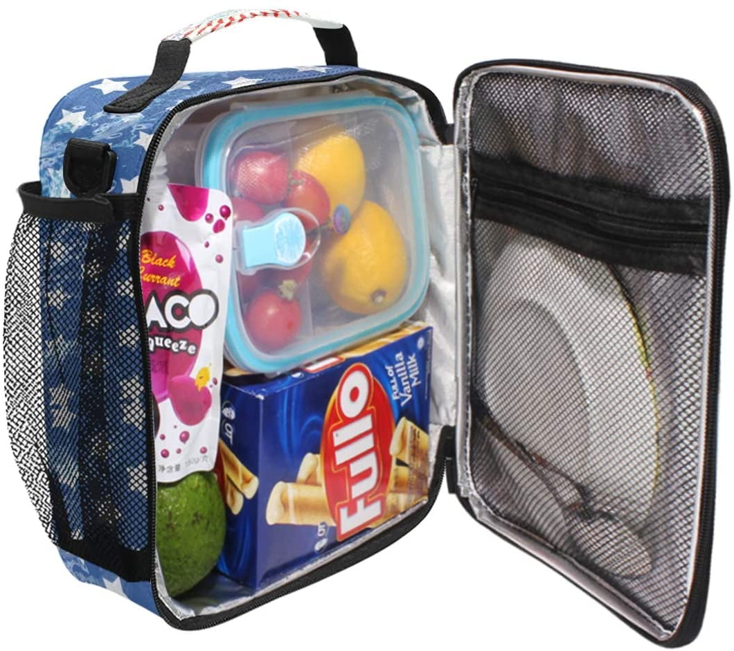 Custom Soccer Football Sport Pattern Lunch Bag Women Warm Cooler Insulated Lunch  Box for Kids School Children