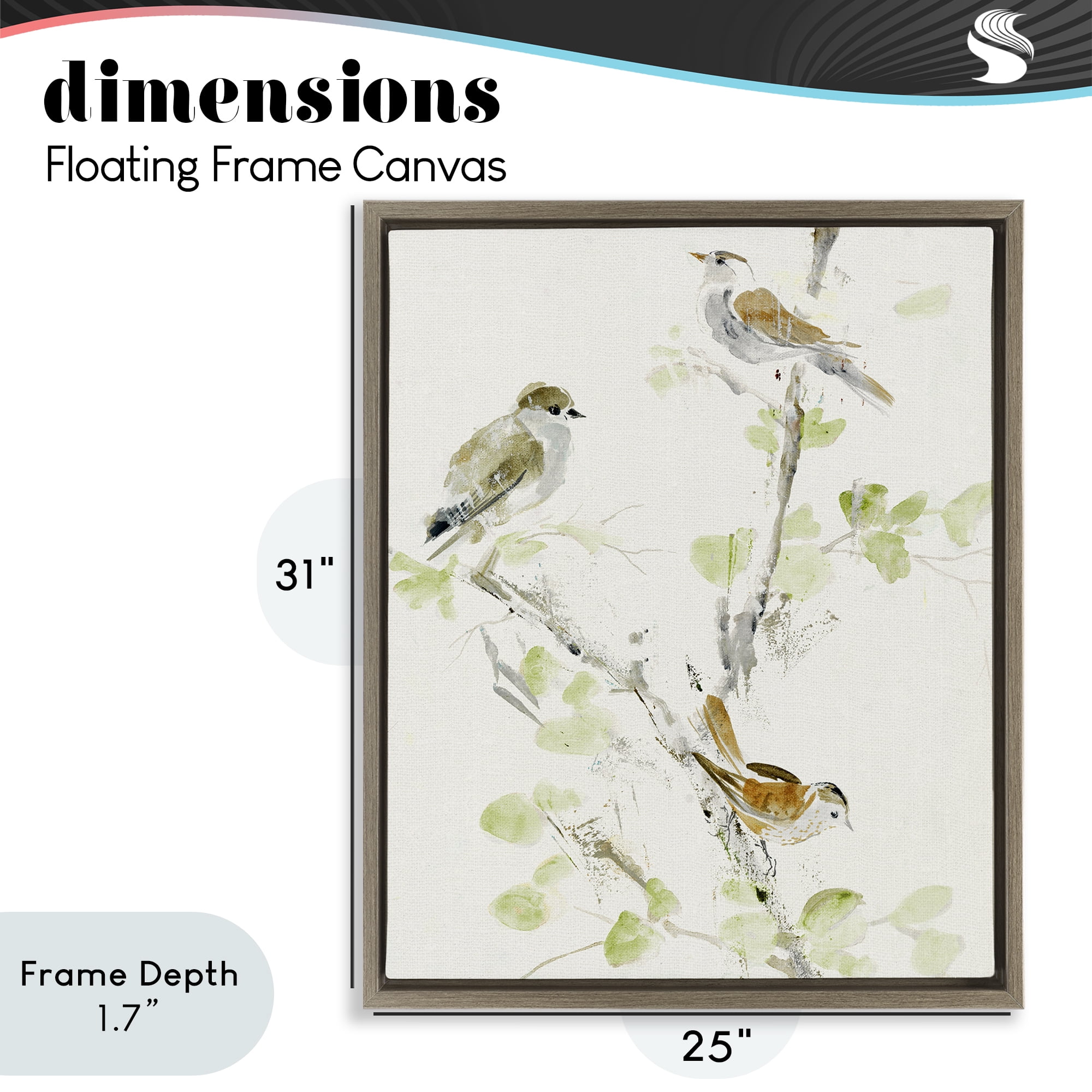 Stupell Industries Delicate Feathers Abstraction Brown Framed Floater Canvas Wall Art, design by Lorenzo Collective