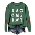 thumbnail image 5 of TrendOFT Game Day Sweatshirts for Women Cute Football Graphic Pullover Shirt Football Season Long Sleeve Tops Green S, 5 of 6
