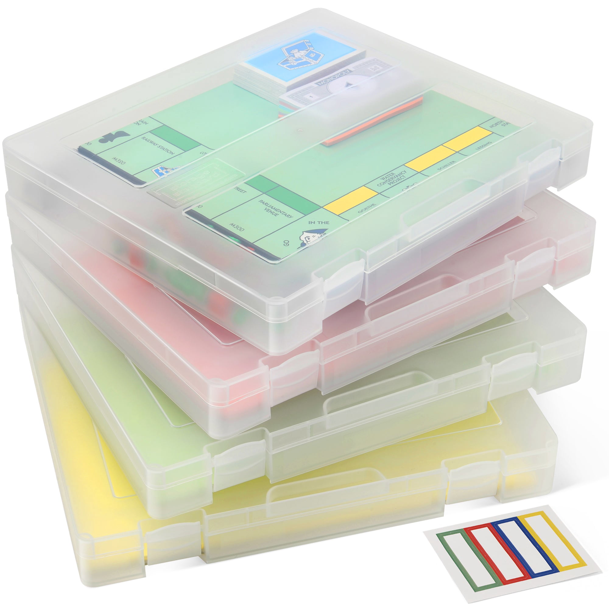 Storage Standard 4-Pack Stackable Craft & Document Organizers with Labels