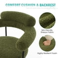 thumbnail image 5 of Zesthouse 26.7" Swivel Counter Stools Set of 2, Upholstered Sherpa Bar Stools with Back and Metal Legs, Modern Counter Height Chairs for Kitchen Island, Green, 5 of 14