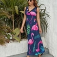 thumbnail image 3 of Flamingo Pattern Sleeveless Dress Female Clothing Dress Women Summer 2025 Dress, 3 of 7