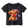 thumbnail image 3 of Toddler Girls T-Shirts Summer Cartoon Cow Printing Round Neck Short Sleeve Multicolor Tee Children Girls Comfort Style Athleisure Playtime And Outdoor T-Shirts，4 -5 Years, 3 of 4