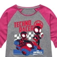 thumbnail image 3 of Marvel Spider-Man And His Amazing Friends - Techno Racer Morales - Toddler and Youth Girls Shirt Tail Raglan, 3 of 5