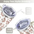thumbnail image 5 of 40oz Fashion Leopard Pattern Stainless Steel Flip Straw Tumbler Spill Proof Travel Cup Double Wall Vacuum Insulated Coffee Mug with Top Handle, 5 of 6