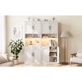 thumbnail image 3 of Armoire de Rangement de Garde-Manger de Cuisine de 71 Pouces de Hauteur avec Tablettes Ajustables, Tablette pour Micro-Ondes et DEL RVB – Portes de Grange – Vaisselier Autoportant pour Salle à Manger, Salon, Salle de Bain, Bar à Café – Blanc, 3 of 8