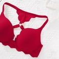 thumbnail image 3 of OGLCCG Bras for Women Front Closure Wireless Push Up Comfortable Bralettes with Support and Lift Breathable No Underwire Seamless Bra,XXL,Red, 3 of 5