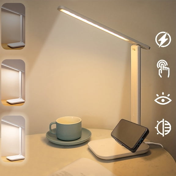 LED Desk Lamp for Home Office,Foldable Bright Reading Lamp,Touch Control & 3 Brightness Dimmable,Modern Desktop Lamp for Reading,Studying, Nail,College Dorm,Gift Giving