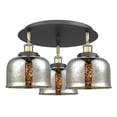 thumbnail image 3 of Innovations Lighting  Bell - 3 Light 20" Flush Mount Silver Plated Mercury/Black Antique Brass, 3 of 5