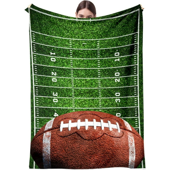 American Football Field Blanket, Football Sports Gifts for Football Lovers, Throw Blanket Bedding Room Decor Flannel Blanket Soft Plush Warm Fleece Blankets&Throws for Couch Living Room 60"x50"