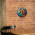 thumbnail image 6 of Horse Stained Glass Vintage Round Metal Tin Sign Nostalgic Metal Sign Home Decor for Bar Garden Kitchen Restaurant Garage 8x8 Inch, 6 of 8