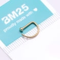 thumbnail image 5 of Implant Grade Titanium Golden D-Shaped Flat Circle Top Nose Hoop, 5 of 5
