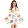 thumbnail image 2 of Robes à Manches Longues pour Filles, Robe Patineuse Trapèze pour Filles, Robe Décontractée Extensible et Tournoyante à Col Rond pour Récital Scolaire, Tenue Quotidienne, Printemps Automne Hiver, 2 of 7