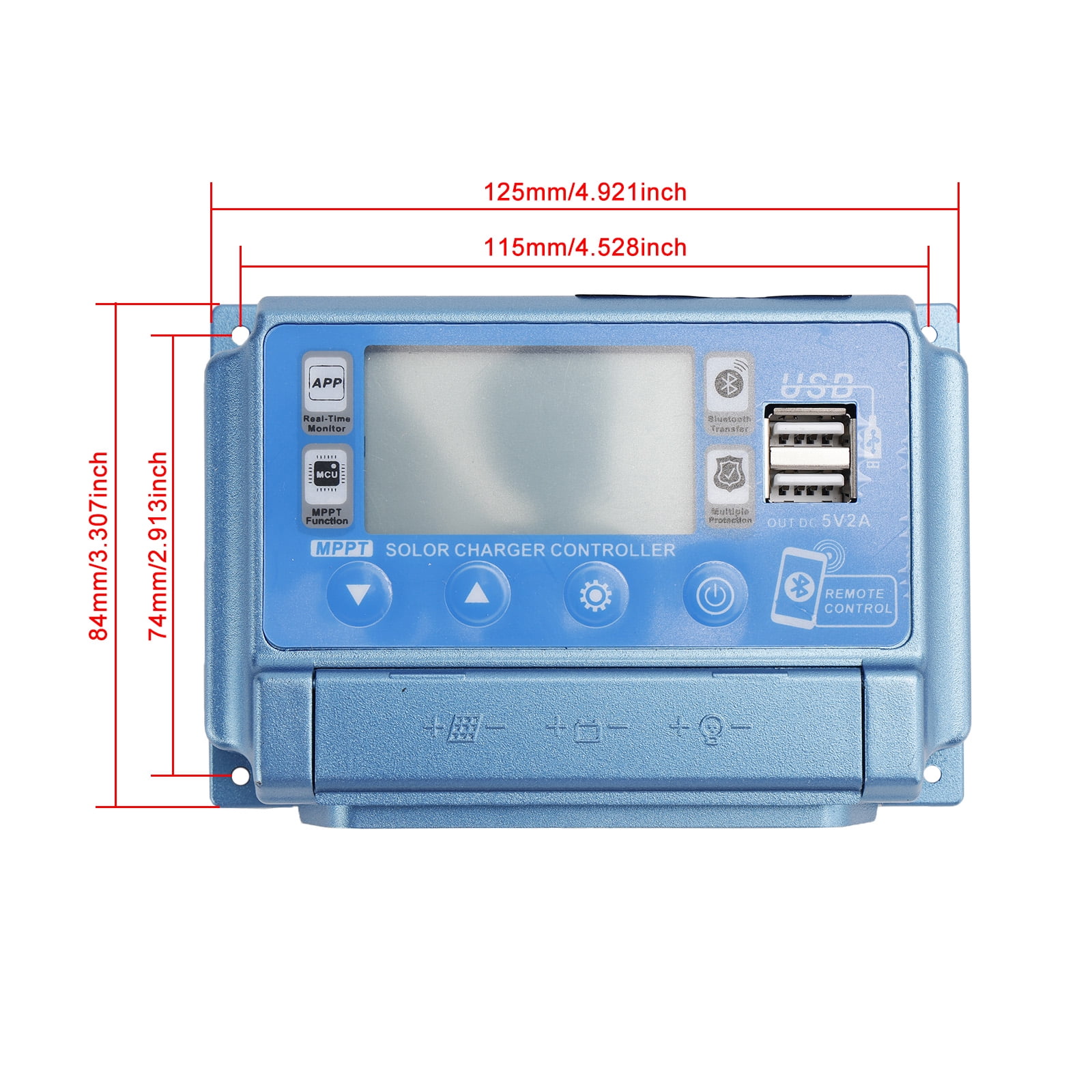 40A MPPT Bluetooth Solar Charge Controller Charger 12V-60V LiFePO4 Battery Blue
