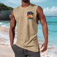 thumbnail image 2 of Mens Summer Beach Tank Top Hawaiian Palm Tree Print Sleeveless Muscle Basic Tee Vacation Tops Beach Wear For Men, 2 of 5