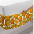 thumbnail image 2 of Summer Orange Bed Skirt, Rhythmic Motifs of Fresh Juicy Fruits Slices Tasty Pattern, Elastic Bedskirt Dust Ruffle Wrap Around for Bedding Decor, 4 Sizes, White Orange, by Ambesonne, 2 of 2