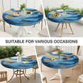 thumbnail image 7 of Blue Marble Gold Wave Pattern Round Fitted Tablecloth with Elastic Edge,Dining Table Cover Waterproof,Outdoor Round Tablecloth for Camping,Dining,Indoor and Outdoor, 7 of 7