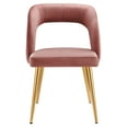 thumbnail image 5 of Modway Marciano Performance Velvet Dining Chair in Gold Dusty Rose, 5 of 7