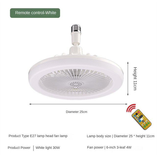 Ventilador de techo 2 en 1 con luz E27 ventilador de techo silencioso con Control remoto Cieling ventilador de granito
