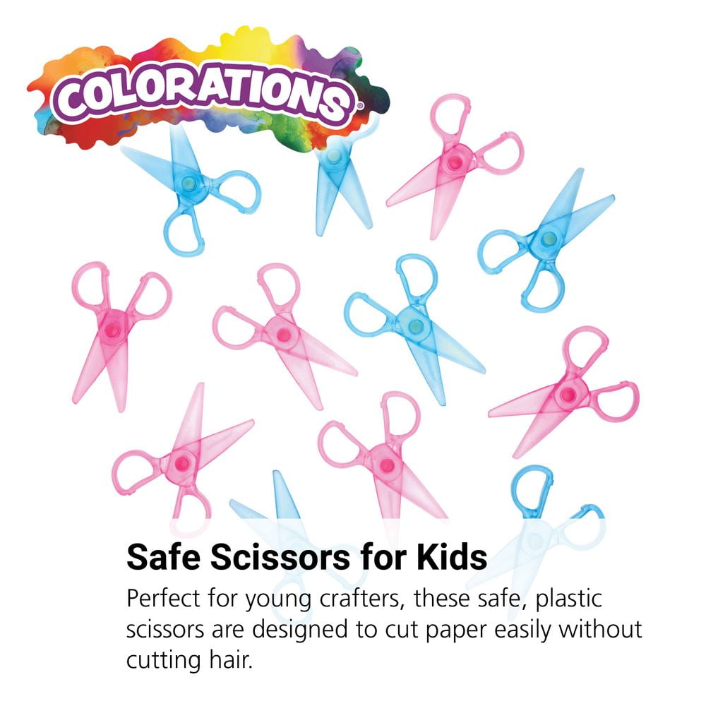 Colorations Plastic \"Won't Cut Hair\" Scissors - Set of 12