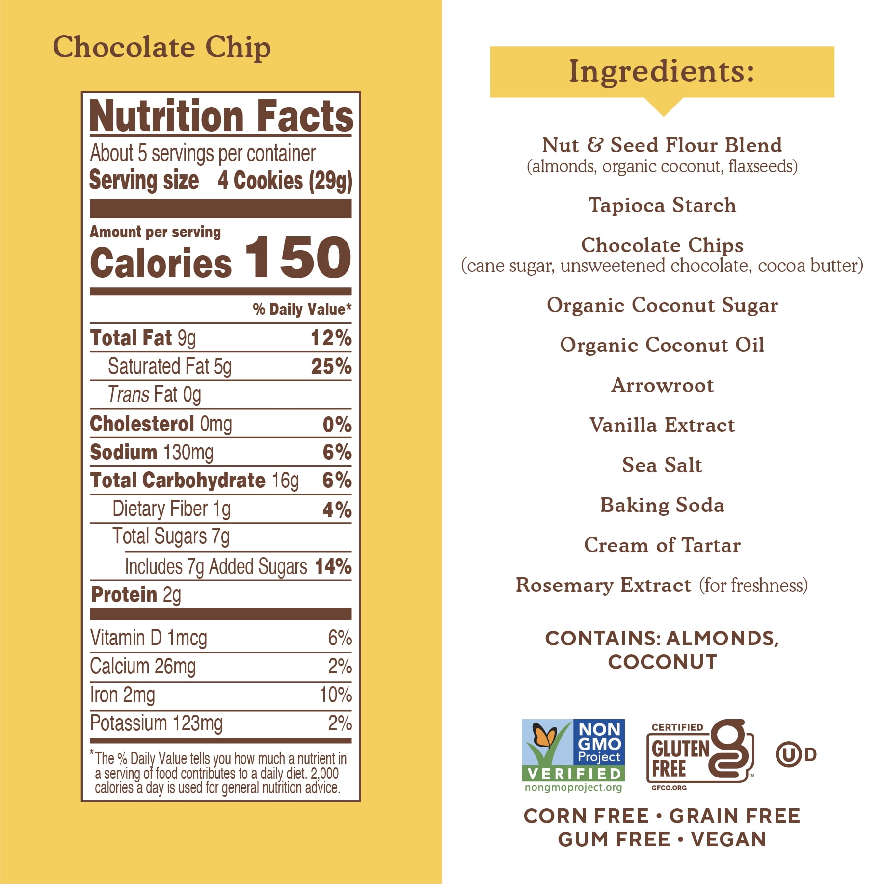 (3 pack) Simple Mills Chocolate Chip Crunchy Cookies, 5.5 oz.