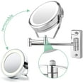 thumbnail image 3 of Vanity Mirror, Magnifying Makeup Mirror Wall Mount LED Lighted Cosmetic Vanity Mirror for Bathroom Two Sided Shaving Mirror 7X Magnification 6 ih, 3 of 7