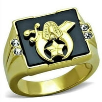 Anillo Mason Ã³nix negro dorado color oro para hombre acero inoxidable