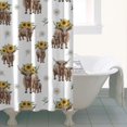 thumbnail image 4 of Highland Cow Sunflower Daisy Pattern Shower Curtain 36"x72" ,Bathroom Decorative Shower Curtains Set with 12 Hooks,Modern Waterproof Washable Shower Curtain, 4 of 6