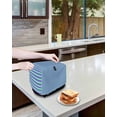 thumbnail image 3 of Violet Color Toaster Cover 4 Slice, Large Kitchen Appliance Covers, Geometric Green Vertical Striped Modern Toaster Oven Cover with Loop, Bread Machine Cover Polyester Dust Cover Protection, 3 of 4