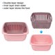 thumbnail image 3 of Cocina Doble Capa Colador con Tapa, 2 uds Multifunción Desagüe Cesta Juego Adecuado para Frutas Vegetales Limuds Almacenamiento Claro Azul + Rosa, 3 of 6