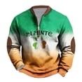 thumbnail image 1 of Culottes pour Femmes Hommes Haut Imprimé de la Saint-Patrick Demi-Fermeture Éclair Haut à Manches Longues Haut à Manches Longues à Col Rond Chemise m Multicolore, 1 of 5