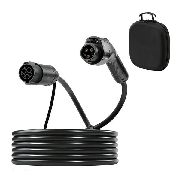 KFFKFF EV Charger Extension Cable, 48Amp 21 ft J1772 Cord for 120V-240V SAE J1772 Electric Vehicle Chargers, Level 1/Level 2 IP66 Durable Charging Cable with Portable Carry Bag