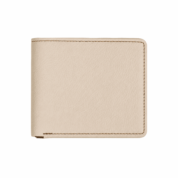 AlKhalil -Elegant Beige Genuine Leather Bifold Wallet for Men – Slim Minimalist Design with Multiple Card Slots, Cash Compartment, and Durable Stitching for Everyday Use