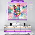 thumbnail image 5 of Hippie Australian Cattle Dog Portrait Watercolor Tie-Dye Vintage Styles Tapestry Heeler Lover Gifts Wall Hanging Backdrop Home Decor - 00014, 5 of 5