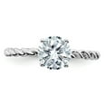 thumbnail image 4 of 14k White Gold Solitaire 2.2ct. Round Twisted Band Moissanite Engagement Ring Size 6.5, 4 of 7