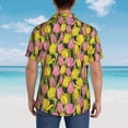 thumbnail image 6 of Fotbe Tulips Flowers Hawaiian Shirt for Men Unisex Summer Beach Casual Short Sleeve Cotton Linen Button Down Shirts-Small, 6 of 9