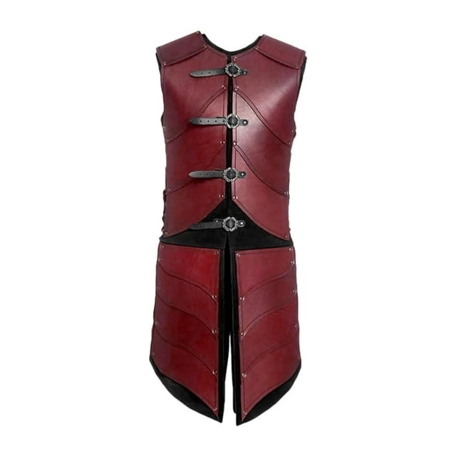 segolike Medieval Renaissance Viking Gothic Vest Armor Adjustable Party Costume Dress Red